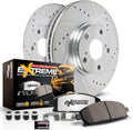 PowerStop Front Brake Kit For Chevrolet Colorado 2023-24, GMC Canyon 2023-24 - Truck & Tow Carbon Fiber Ceramic Brake Pads & Drilled and Slotted Rotors Replacement, K9200-36