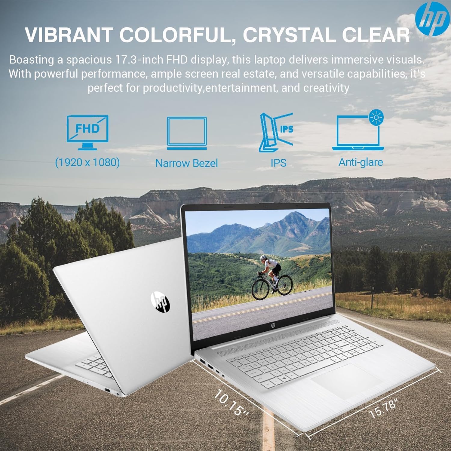 HP 17 Laptop Business, 17.3' FHD IPS Display, 16GB RAM, 1TB Storage (512GB SSD + 500GB Ext Drive), 6-Core AMD Ryzen 5 Processor, Lifetime Microsoft Office, Long Battery, MarxsolAccessory, Win 11 Pro