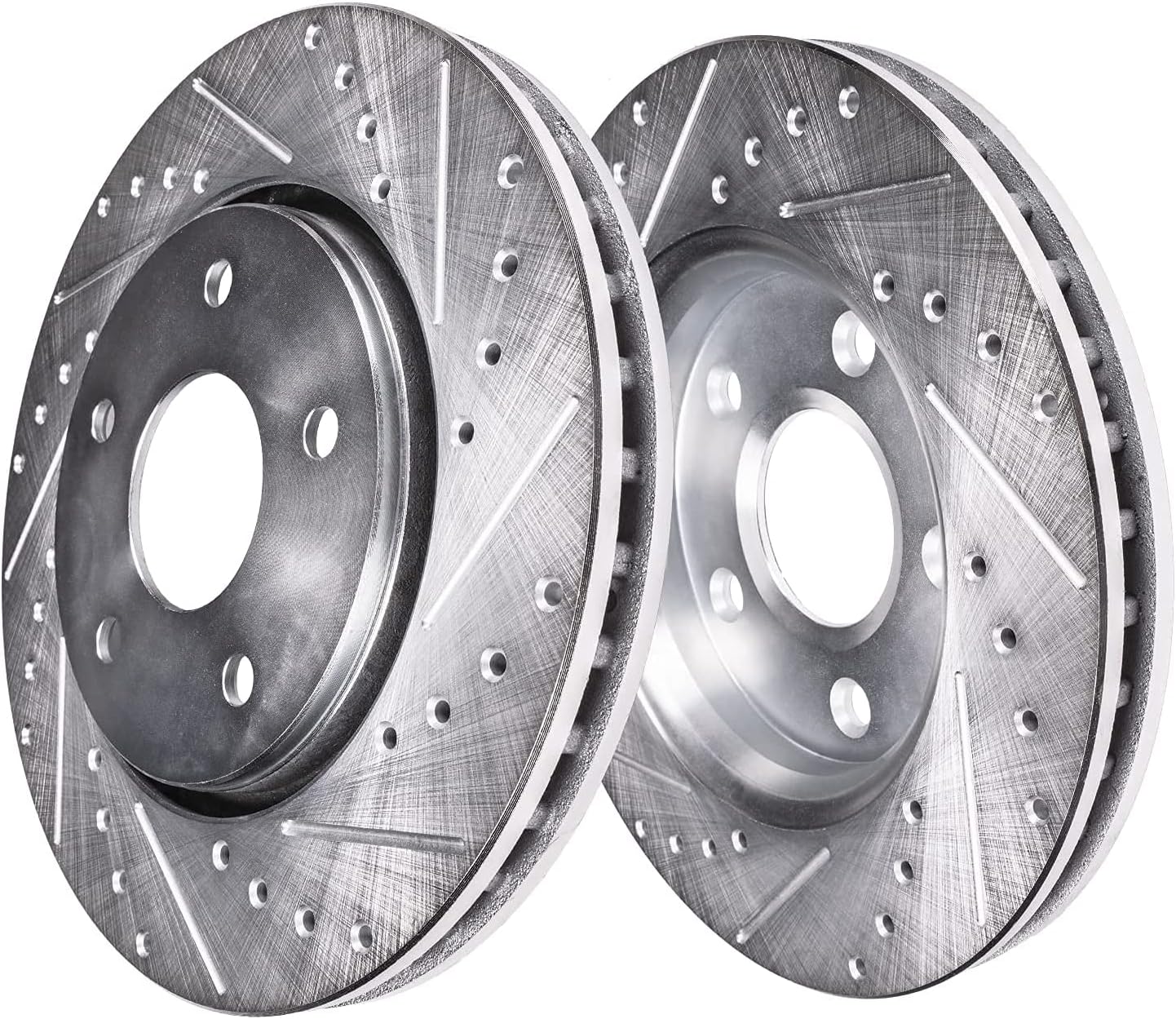 Detroit Axle - Front Brake Kit for 1999-2004 Honda Odyssey 2001-2002 MDX Drilled & Slotted Brake Rotors Disc Brakes Caliper w/Bracket Replacement