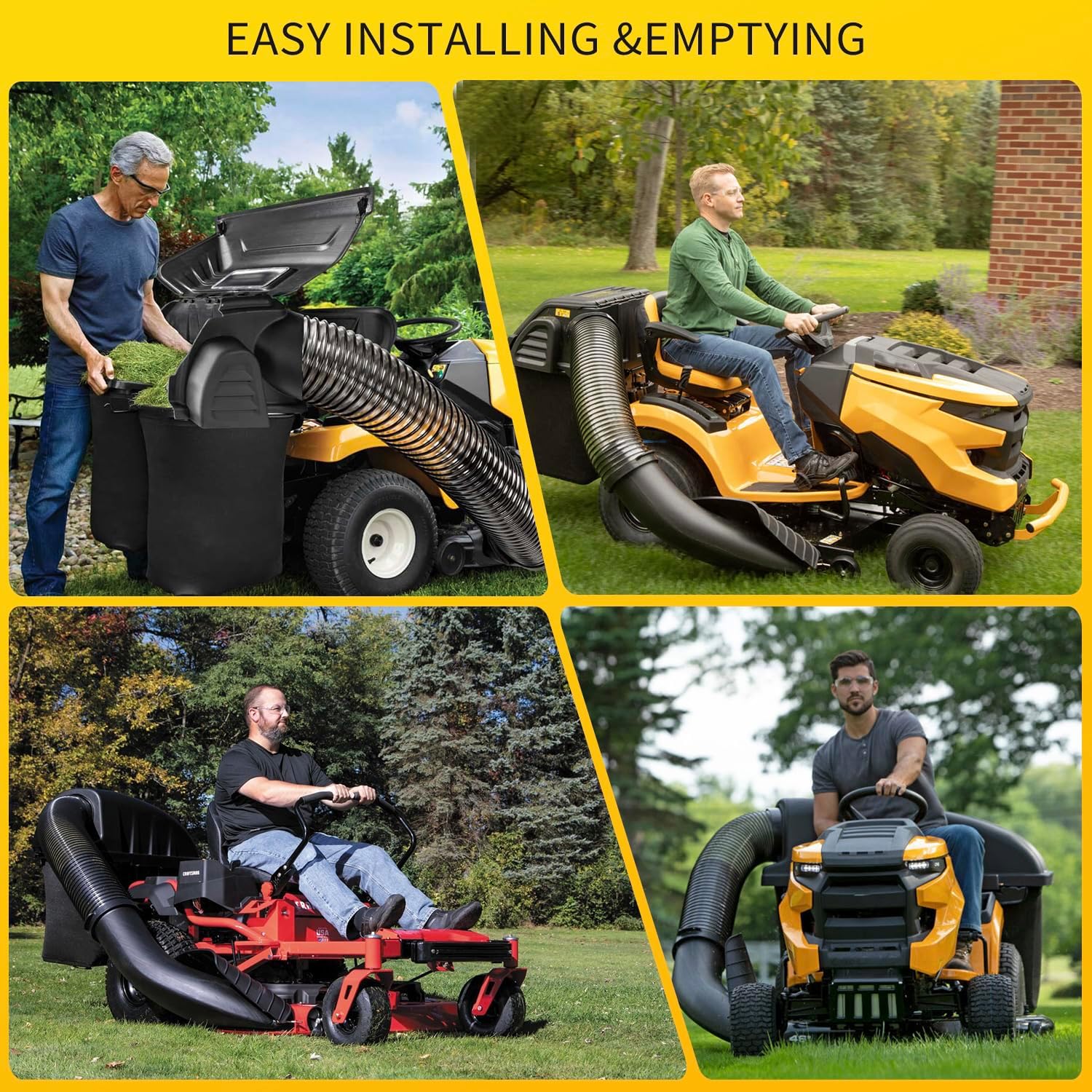 deawater 19A30031OEM 42inch or 46inch Double Bagger for Cub Cadet, Craftsman MTD Riding Mower Bagger Riding Lawn Mowers (2010 and After) and Other Top Models