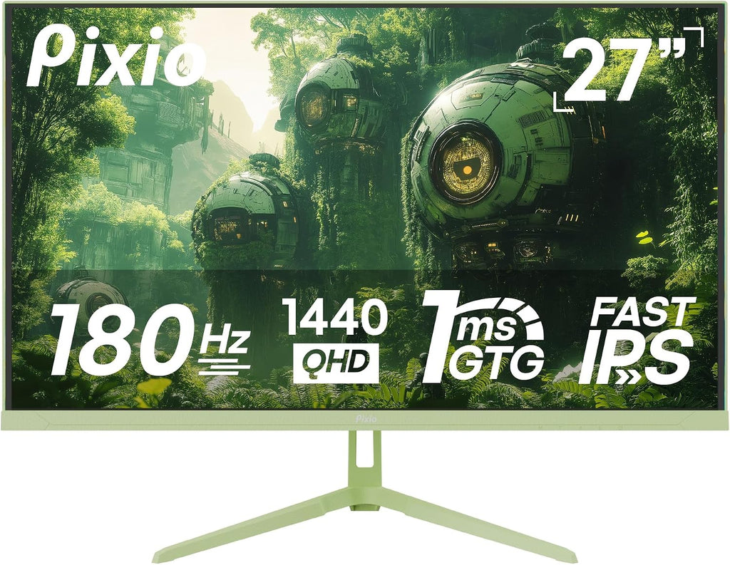 Pixio PX278 Wave Mint Green 27 inch 180Hz Refresh Rate Quad HD 1440p Resolution Fast IPS Panel 1ms GTG Response Time Built-in Speakers Gaming Monitor with AMD FreeSync