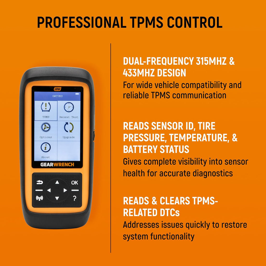 Bundle of GEARWRENCH Universal Tire Pressure Monitoring System Programming & Diagnostic Tool | GWTPMS + GEARWRENCH Universal Programmable Rubber TPMS Sensor | 20 Pack | GWTPMSR20PK