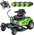 NovorikX 54V 42'' Cordless Electric Riding Lawn Mower, Zero Turn Lawn Mower with 4 * 10AH Batteries and Plug in Charger for Large Yard