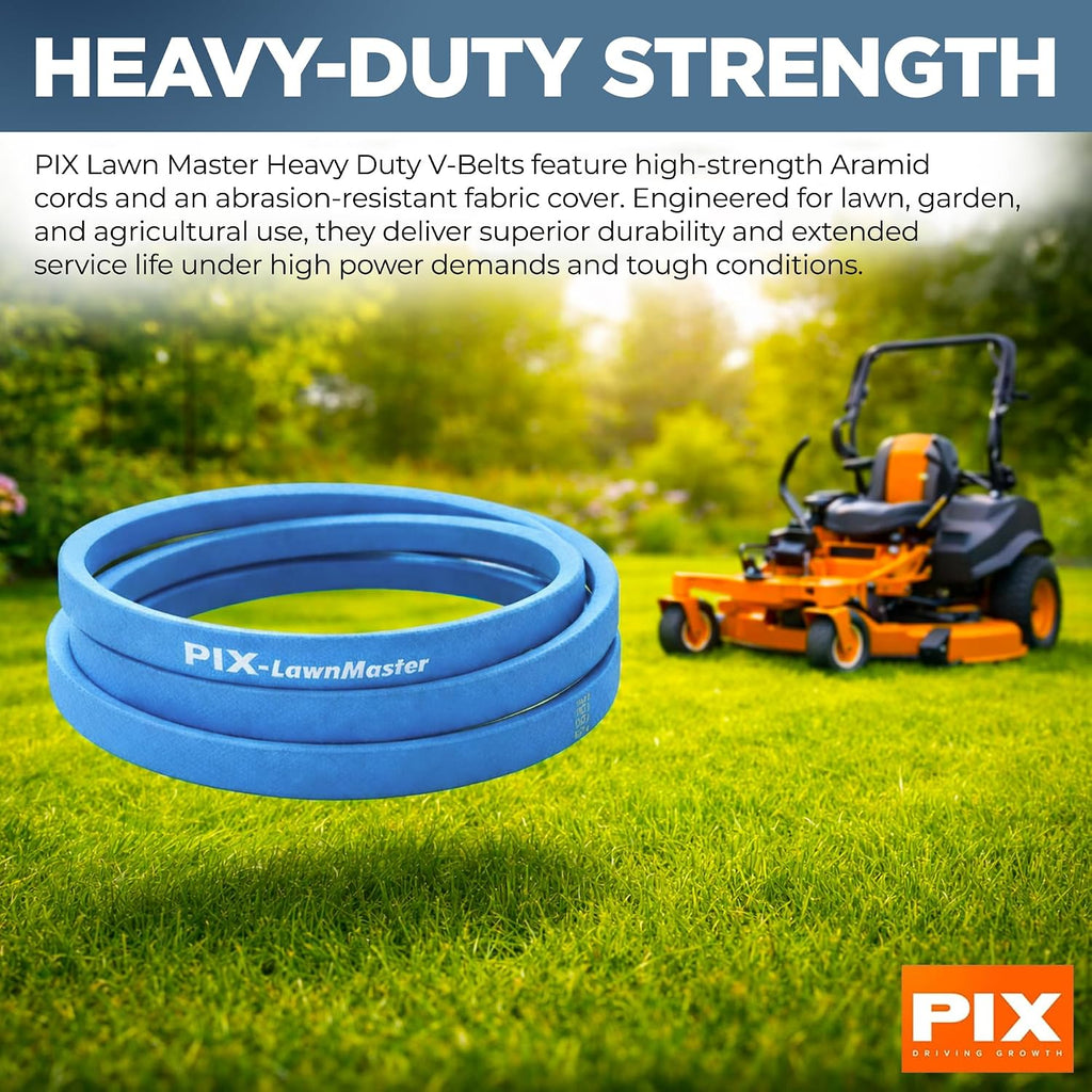 PIX A160K Kevlar V-Belt Aramid Corded - 1/2' x 162' OC OEM Replacement Wrap Belt for Lawnmowers and Lawn Garden Equipment - Heavy-Duty Drive Belt for Riding Mowers and Tractors - Pack of 5