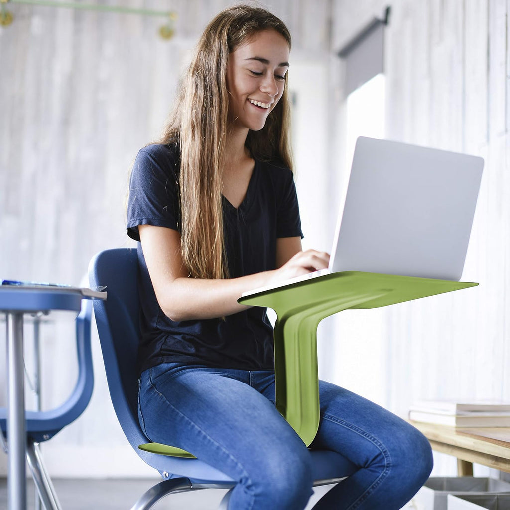 ECR4Kids The Surf Portable Activity Lap Desk, Classroom Essentials, Grassy Green, 10-Pack