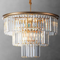 12-Light 23.64' Gold Modern Crystal Chandelier Crystal Pendant Chandeliers Light Fixture 3-Tier Hanging Lighting for Living Dinning Room Bedroom Foyer