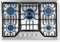 Amzgachfktch Gas Cooktop 30 Inch with 5 Italy SABAF Powerful Burners, Max 48,300 BTU/hr Gas Stove Top, Built-in 304 Stainless Steel Propane Stove, NG/LPG Convertible, CSA Certified