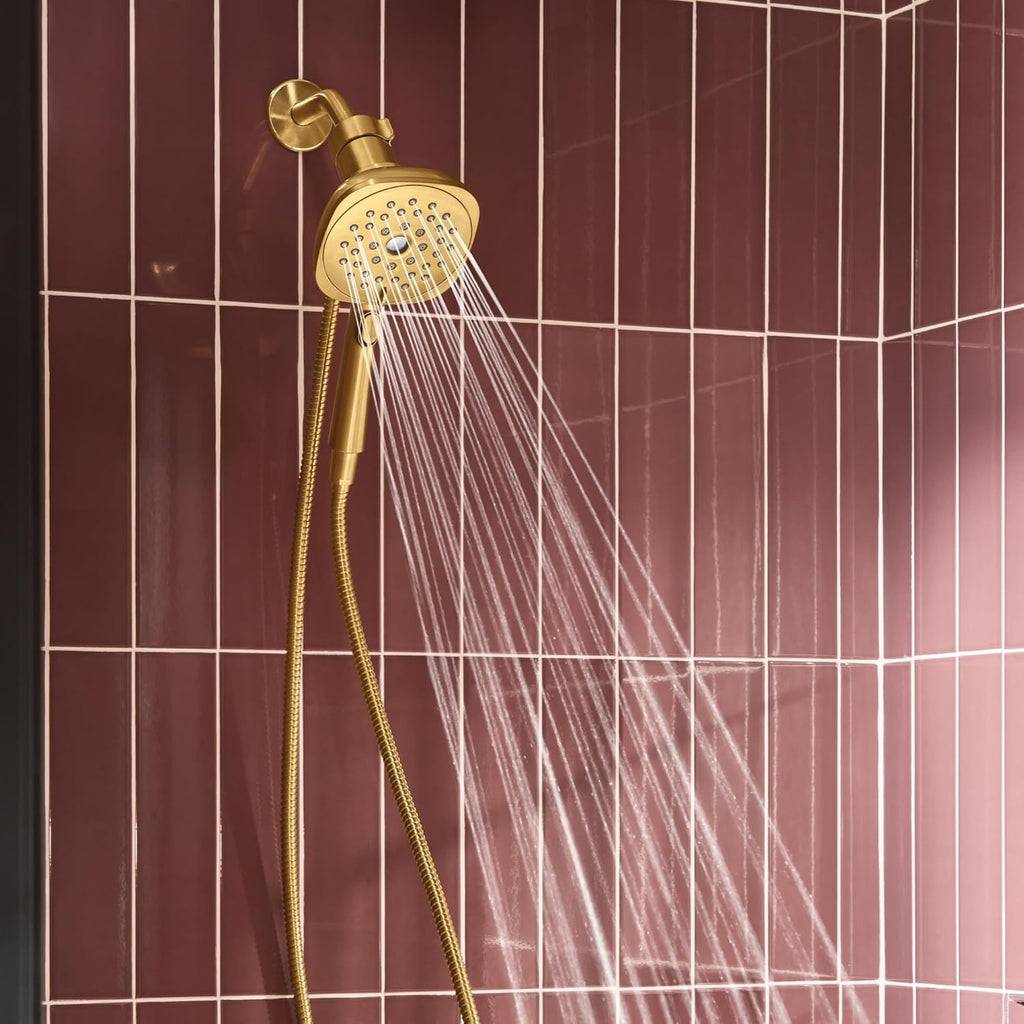Moen Verso Infiniti Dial Square Handheld Shower, 5-Inch Diameter Spray Head, Brushed Gold, 220H5BG