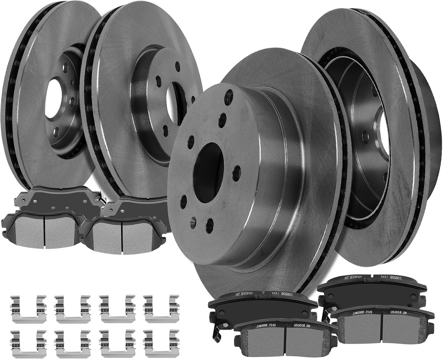 SCITOO Front 12.64' Rear 11.93' Brake Pads and Rotors Kits Fit For Chevrolet Equinox 2010-2017,For GMC Terrain 2010-2017