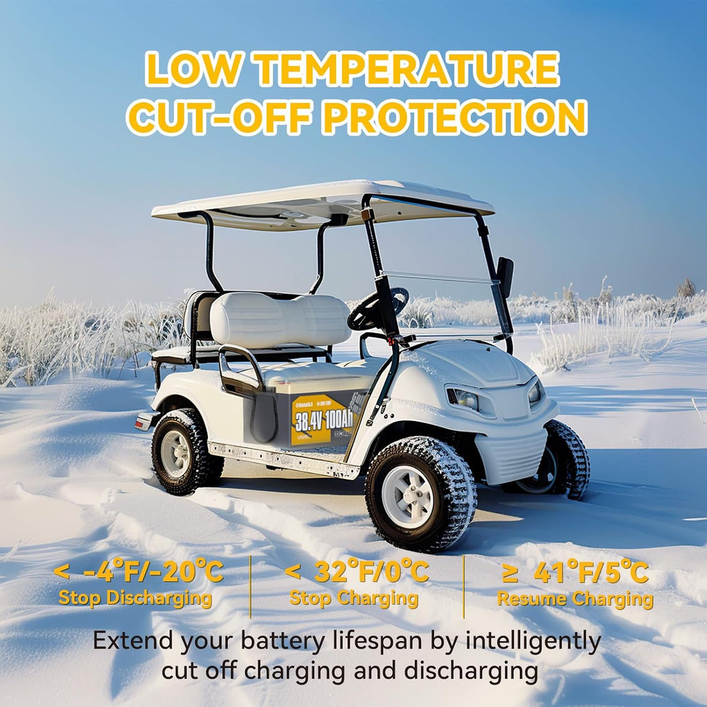 power queen 36V 100Ah Lithium Battery, LiFePO4 Battery Bluetooth 15000+ Cycles, Group 8D,Low Temp Protection for 36V-72V Electric Outboard Motors, Marine, Golf Cart E-Z-GO TXT, Off-Grid