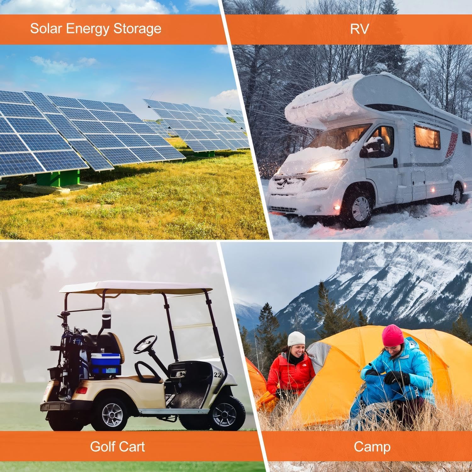 CHINS 48 Volt Lithium Battery for Golf Cart with 18A Charger, 48V Lithium Battery with 200A BMS, LCD & Mobile Monitor, 5.12kWh with 10.24kW Output, 1000A Peak Current for Golf Cart