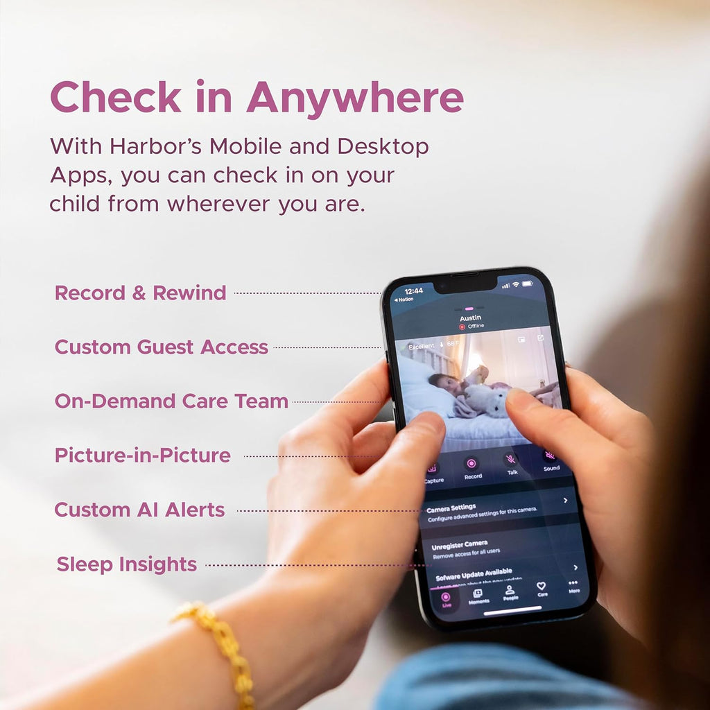 Harbor Smart Baby Monitor with 10' Tablet - The Most Reliable Way to Monitor Your Baby with or Without Internet - Private & Secure - Travel Friendly - Supports 2+ Cameras - Lifetime Membership