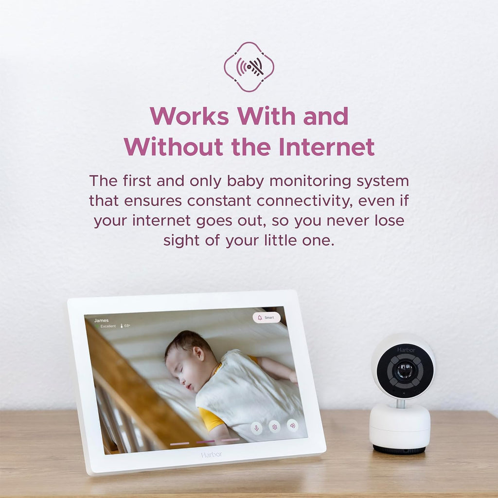 Harbor Smart Baby Monitor with 10' Tablet - The Most Reliable Way to Monitor Your Baby with or Without Internet - Private & Secure - Travel Friendly - Supports 2+ Cameras - Lifetime Membership