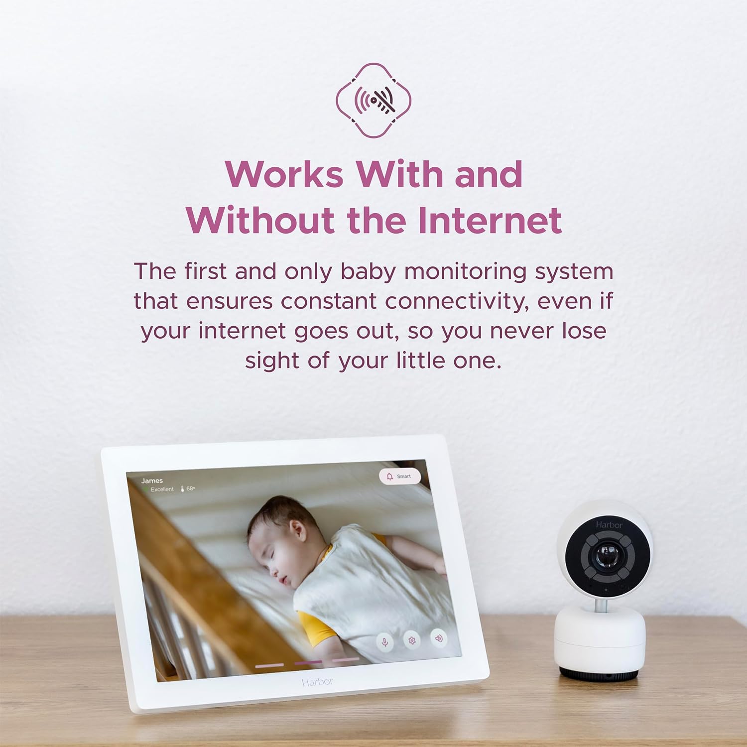Harbor Smart Baby Monitor with 10' Tablet - The Most Reliable Way to Monitor Your Baby with or Without Internet - Private & Secure - Travel Friendly - Supports 2+ Cameras - Lifetime Membership