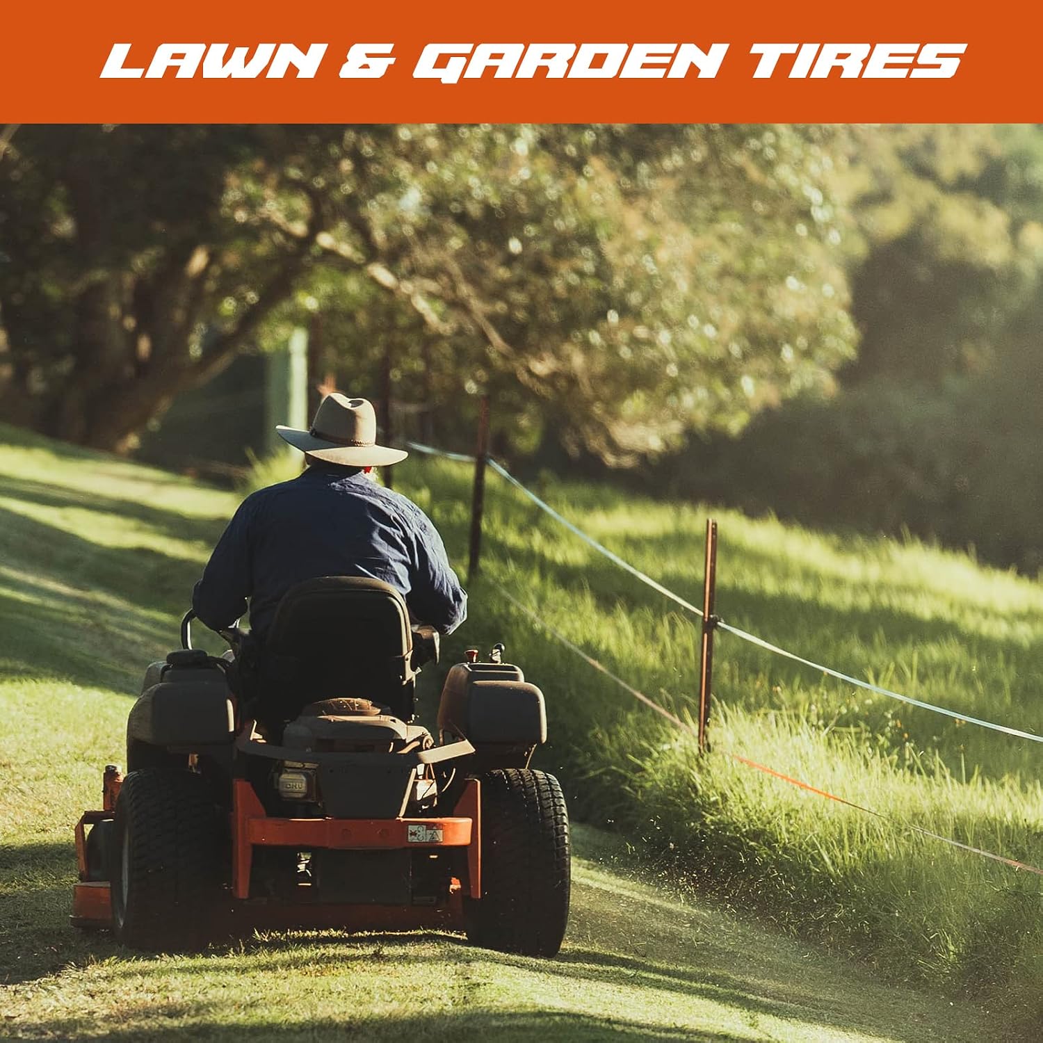 HALBERD 2 PCS 24x12.00-12 Lawn Mower Tires 4PR Turf Saver Lawn & Garden Tires for Garden Tractor Riding Mower, Tubeless