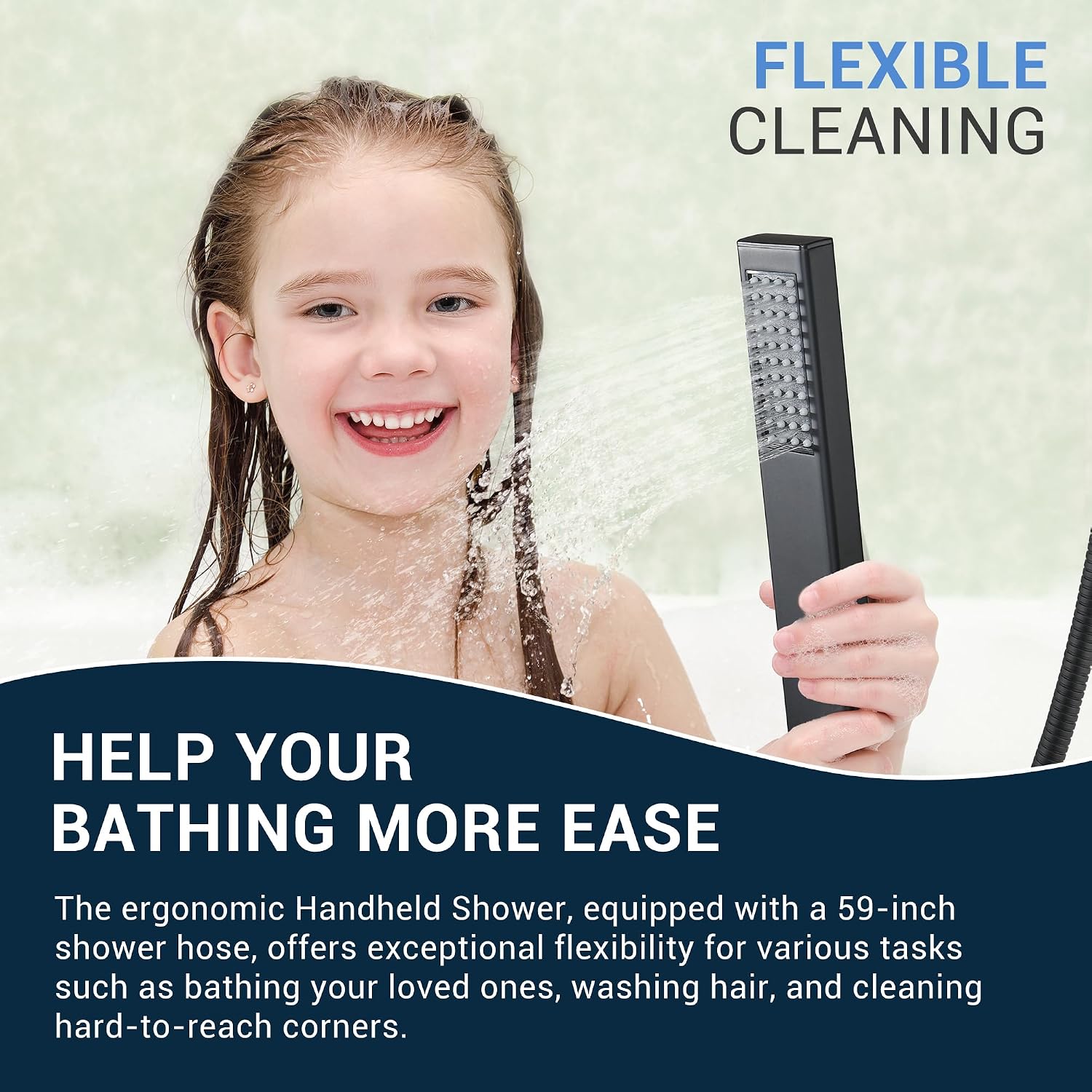 Thermostatic Dual Shower System with Wall Mount 12-Inch Rainfall Shower & 6-Inch Shower Head, Matte Black Bathroom Dual Shower Heads Faucet Set with High Pressure Handheld Sprayer