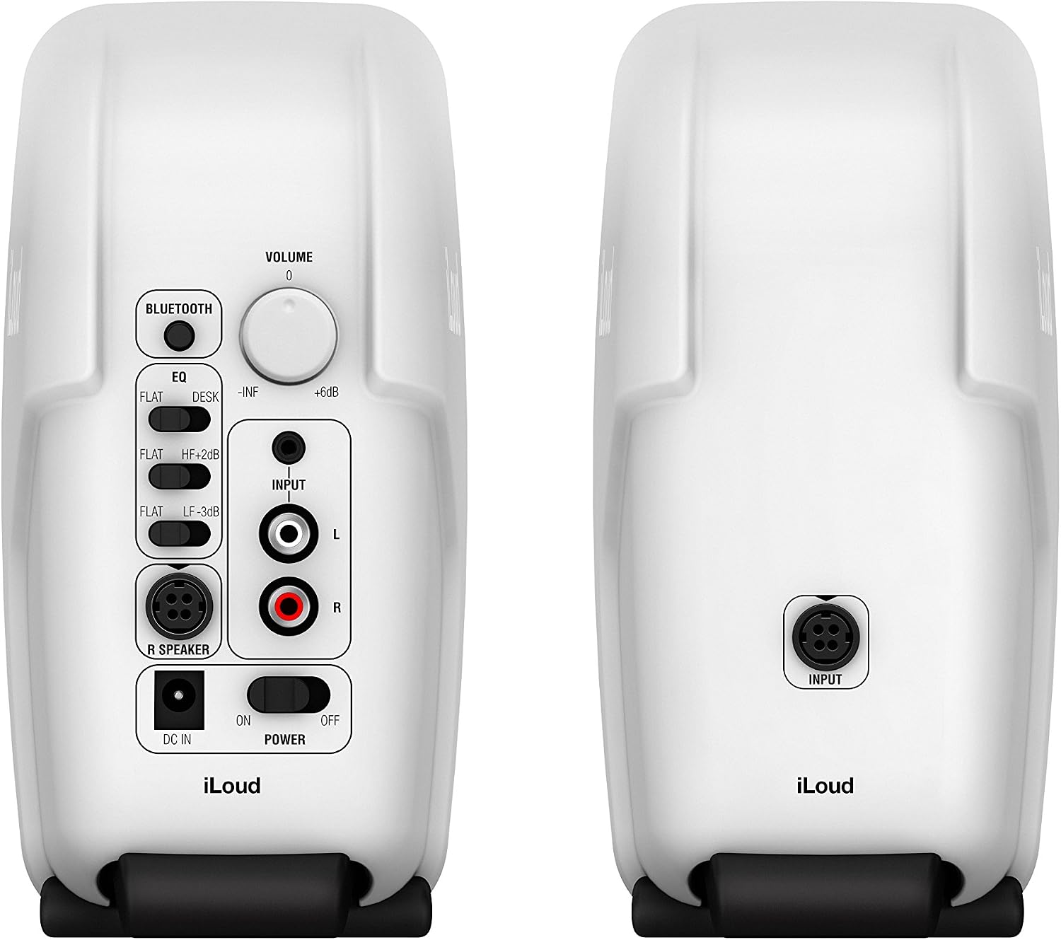 IK Multimedia iLoud Micro Monitor White 50 watt Portable Wireless Bluetooth Studio Reference Monitors, Dual Speakers for Music Production, Mixing, Mastering, Composing, producing and DJs