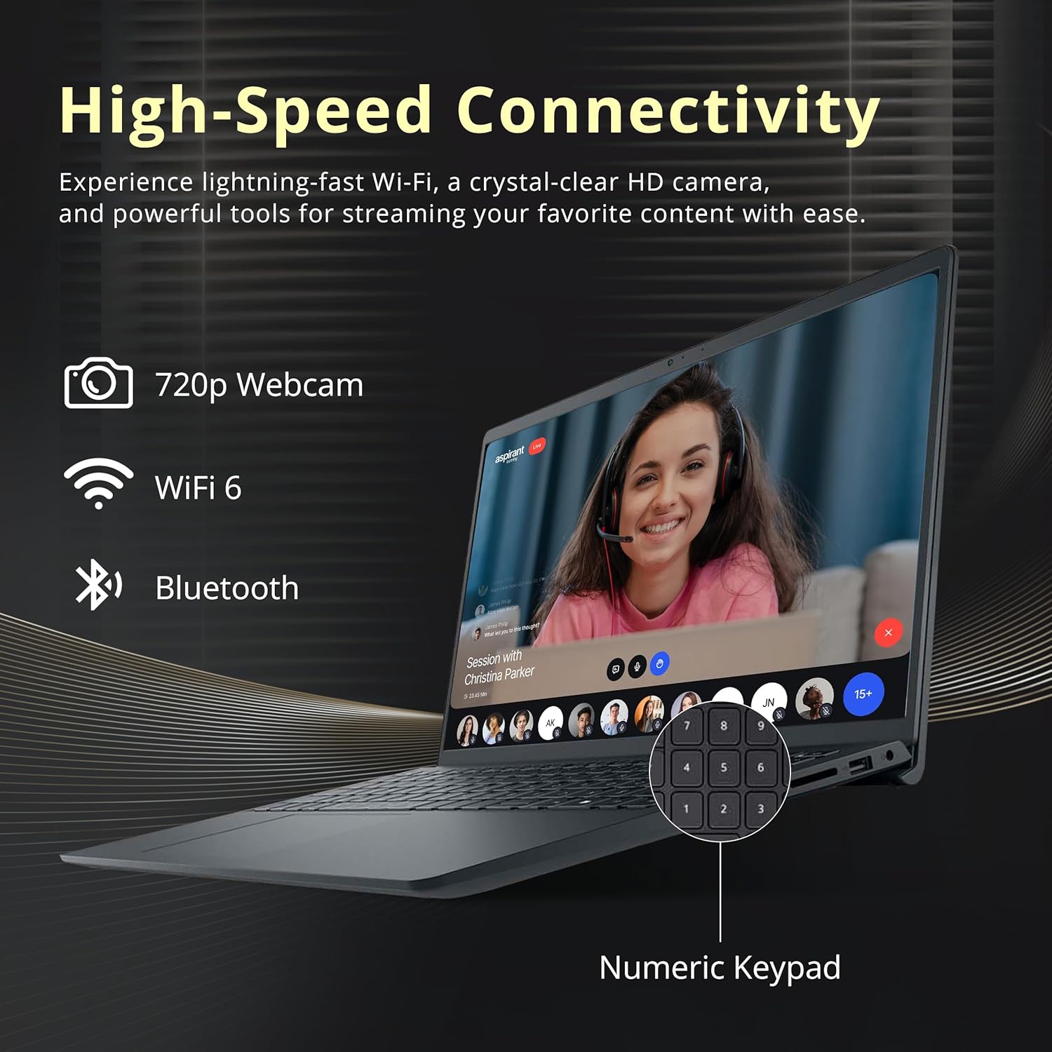 Dell 15.6' FHD Touchscreen Laptop, Intel Core i5-1334U, 32GB RAM, 3TB Storage (2TB SSD + 1TB Docking Station Set), Intel UHD Graphics, Numeric Keypad, HD Camera, Copilot, Wi-Fi 6, Windows 11, Black