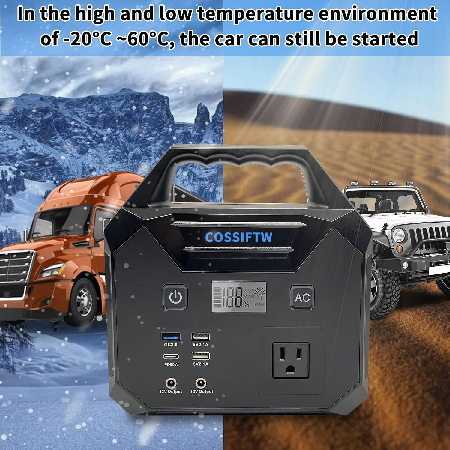 10000A Heavy Duty Jump Starter AC 200W Generator 130wh Jump Booster PD 60W Two-Way Fast-Charging The Most Multi Functions & Heavy Duty Jump Starter (Apply for All Cars & Trucks)