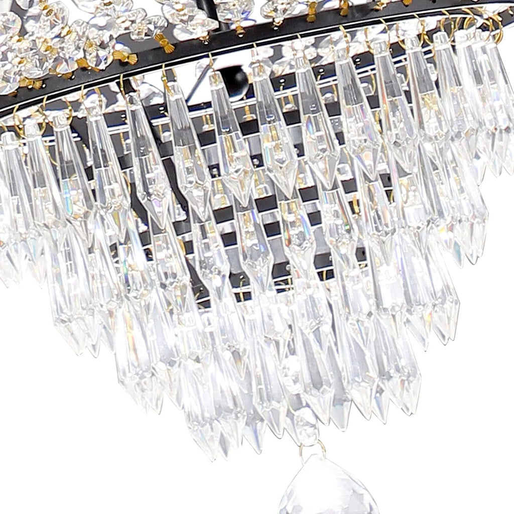 9 Light Modern Crystal Chandelier French Empire Pendant Light D24 x H30inch