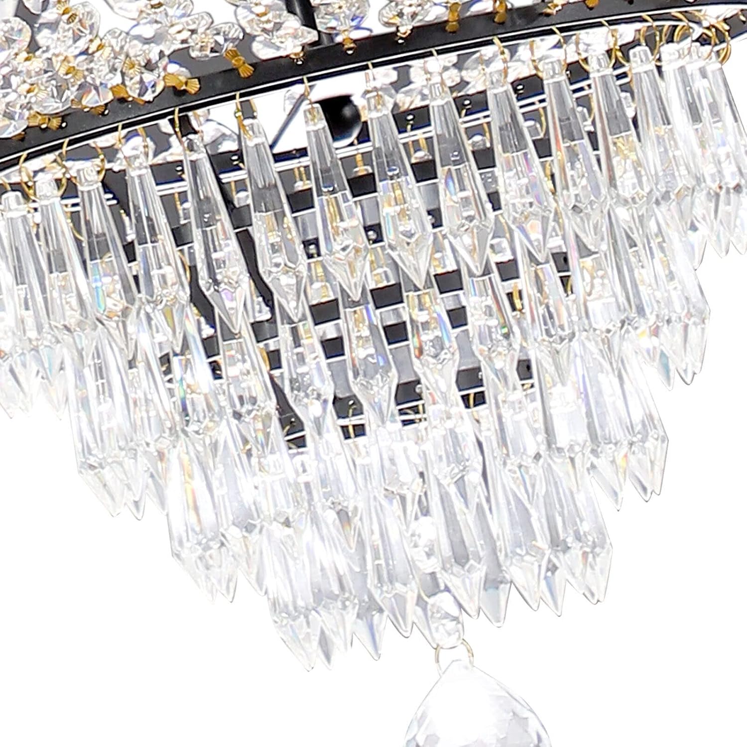 9 Light Modern Crystal Chandelier French Empire Pendant Light D24 x H30inch