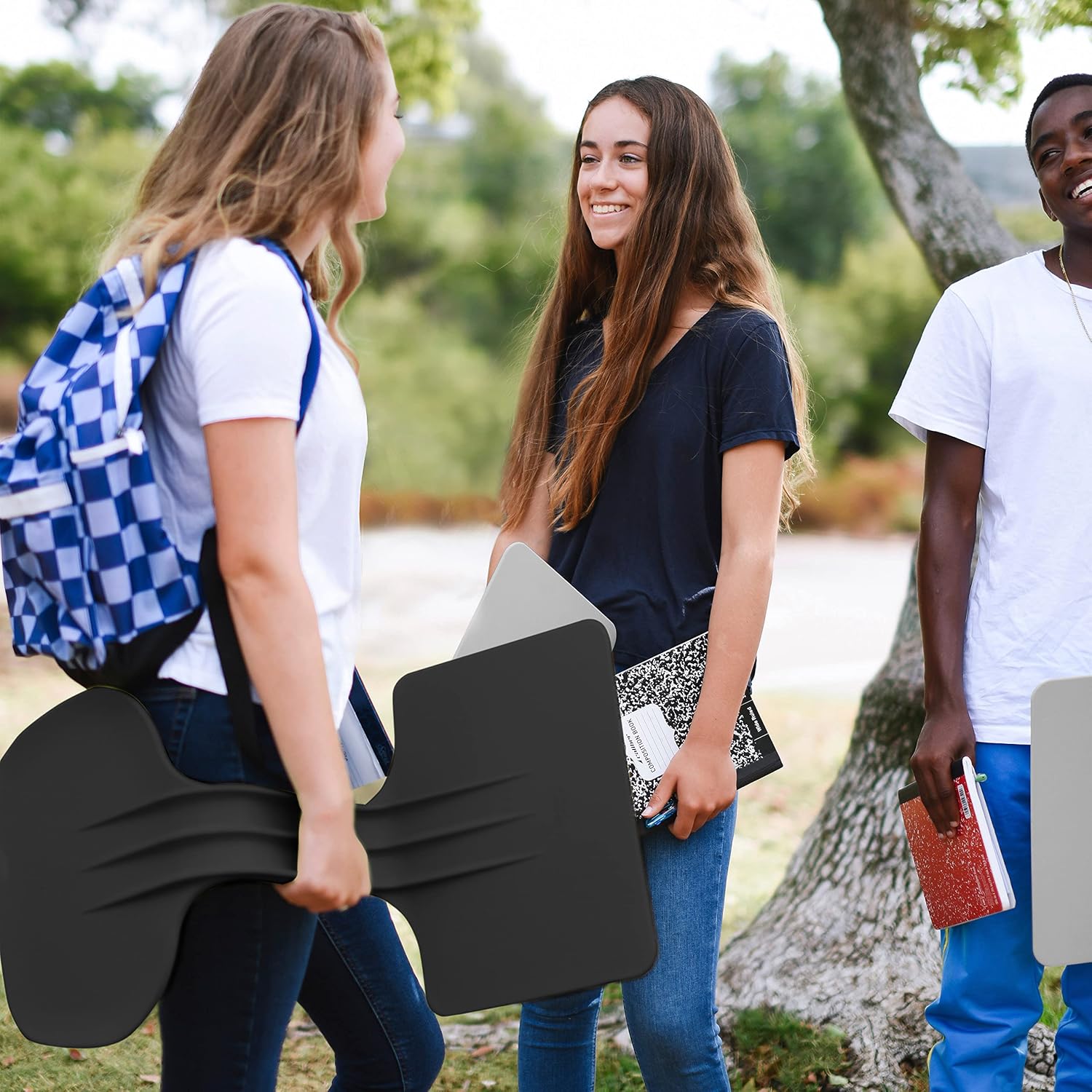 ECR4Kids The Surf Portable Activity Lap Desk, Classroom Essentials, Black, 10-Pack