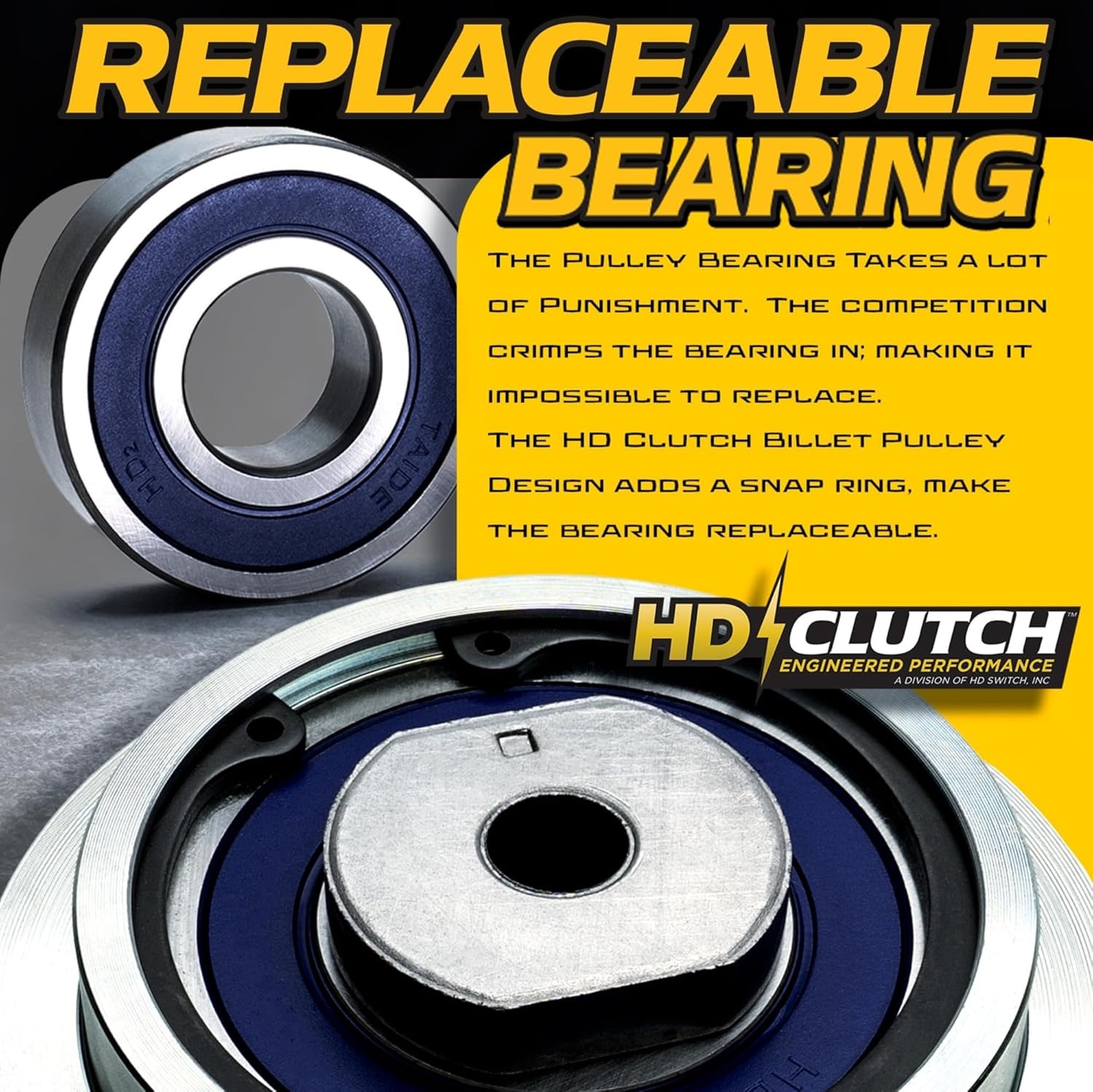 BIGBearing HiTorque 130 ftlbs (OEM 105) Solid Steel Billet Pulley 070-0050-00 5219-98 PTO Clutch Fits Bad Boy 2015-2016 Magnum MZ w/Upgraded Replaceable Bearings Lawn Mower Zero Turn OEM Upgrade