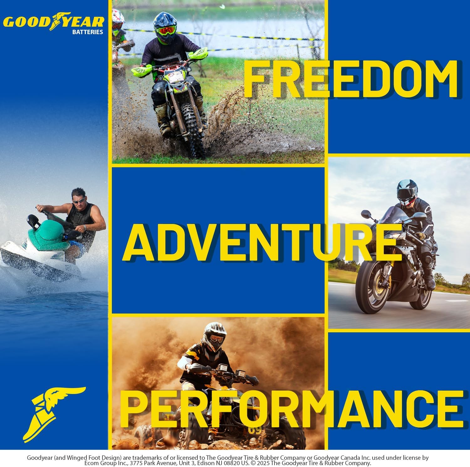 Goodyear GYTX30L - 12 Volt 32 AH, 400 CCA, Rechargeable High-Performance, Maintenance Free, SLA - AGM Battery for Motorcycle, ATV, UTV, Scooter, Snowmobile, Motorbike and more!