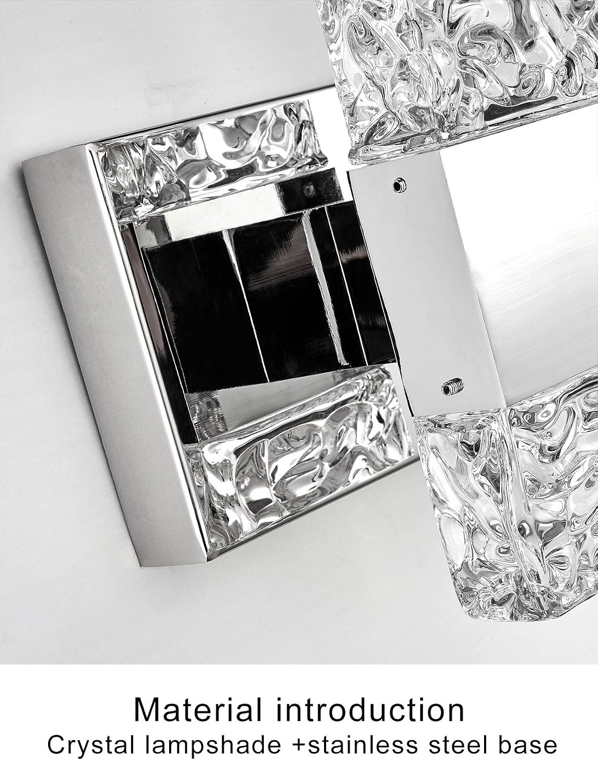 Modern LED Bathroom Vanity Light Fixtures Chrome Stainless Steel 4 Light Wall Sconces Over Mirror 28 Inch 40w Crystal Cool White 5800K Dimmable