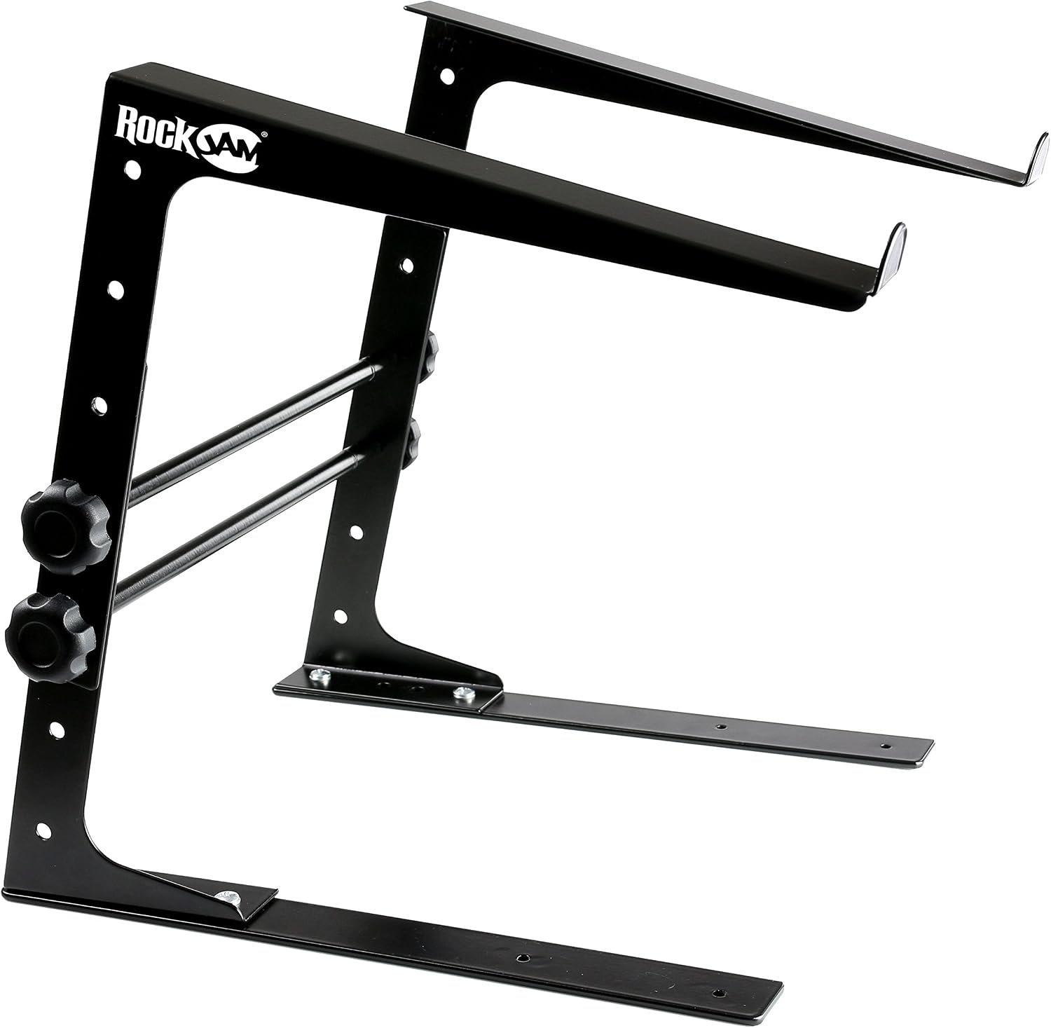 Pioneer DJ DM-50D 5-inch Active Monitor Speaker - Black & RockJam Portable DJ Laptop Stand with Adjustable Height, Anti-Slip Design, Works for Laptops, Controllers and CD Players