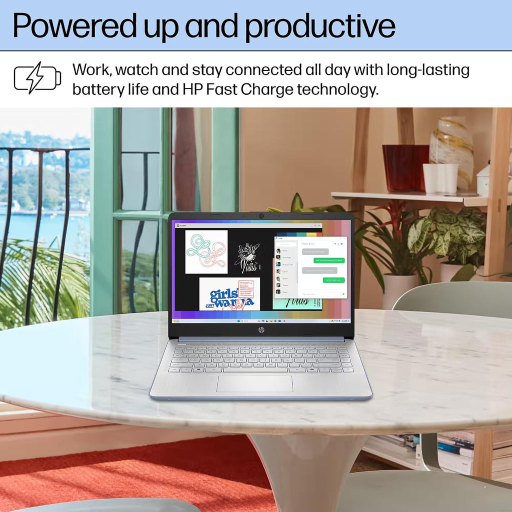 HP 14' Flagship Laptop 2025 AI-Powered Computer, Office Lifetime, Student Business, 4-Core Intel CPU, 16GB RAM 628GB Storage (128GB UFS+ 500GB Ext), Long Battery HubxcelAccessory Win 11 Pro Sky Blue