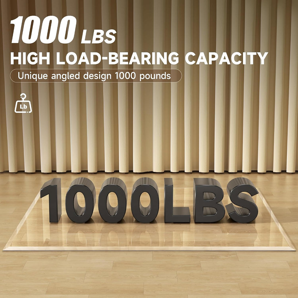 [Tempered Glass] 47' x 40' Beveled Edge Glass Chair Mat with Polished Edge Clear Office Chair Mat, Glides Smoothly, Suitable for Carpet or Hardwood Floors
