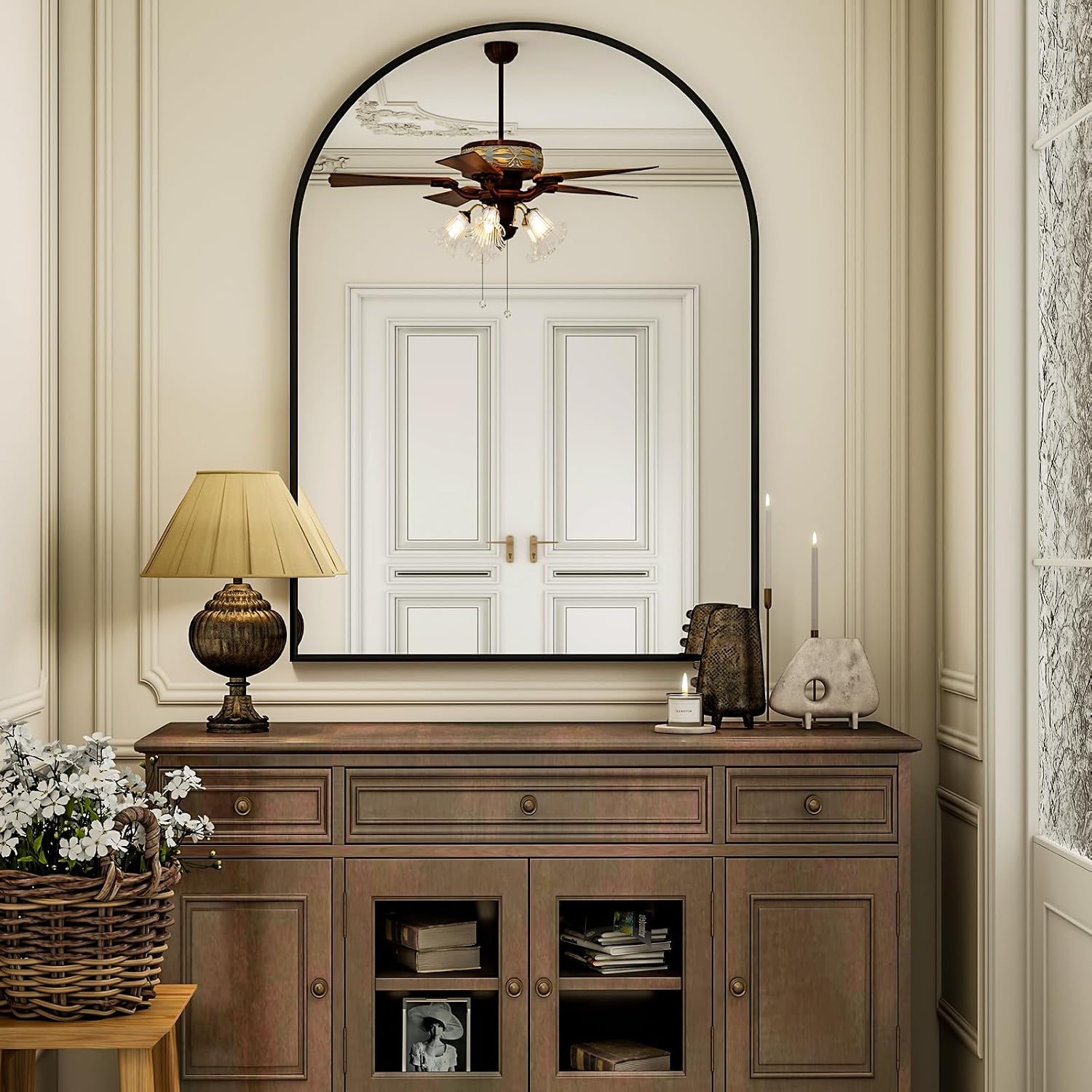 Arch Bathroom Mirror, 36x48 Inch - Wall Mounted Vanity Mirror with Aluminum Alloy Frame - Ideal for Living Room, Bedroom, Bathroom, and Entryway, Hanging or Leaning, Black