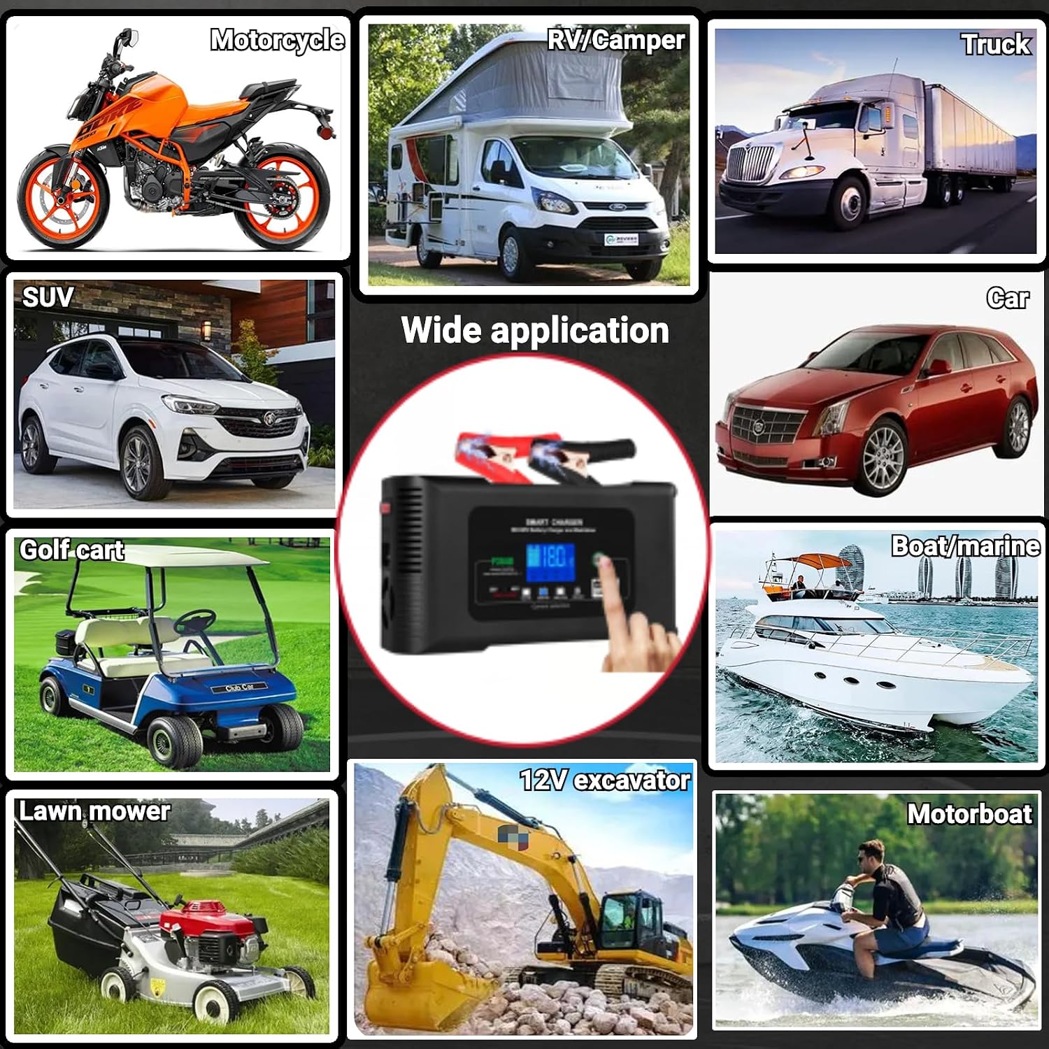 Smart 36V/48V 18A Battery Charger & Maintainer – 4-Mode LiFePO4/AGM/Lead-Acid Battery Charger with Pulse Repair, Auto Temp Control for Car, Golf Cart, Marine, Truck, Lawn Mower