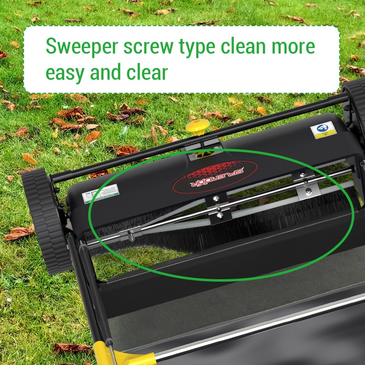 SPLENDOR LS-650A2 26-Inch Walk-behaind Push Lawn Sweeper Yard Sweeper Road Sweeper