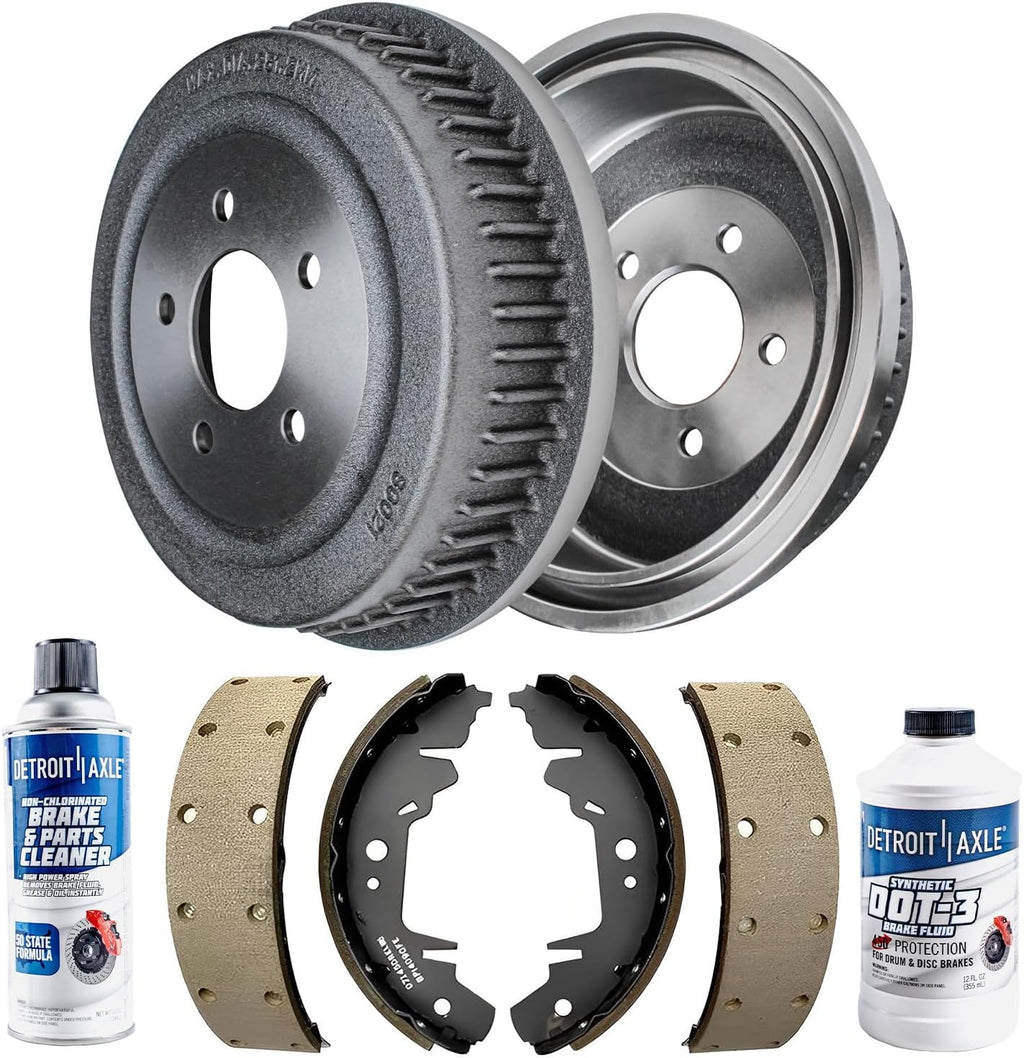 Detroit Axle - Rear Brake Kit for 1996-2000 Chrysler Town & Country Dodge Grand Caravan Plymouth Grand Voyager Semi-Metallic Brake Shoes Brake Drums Replacement