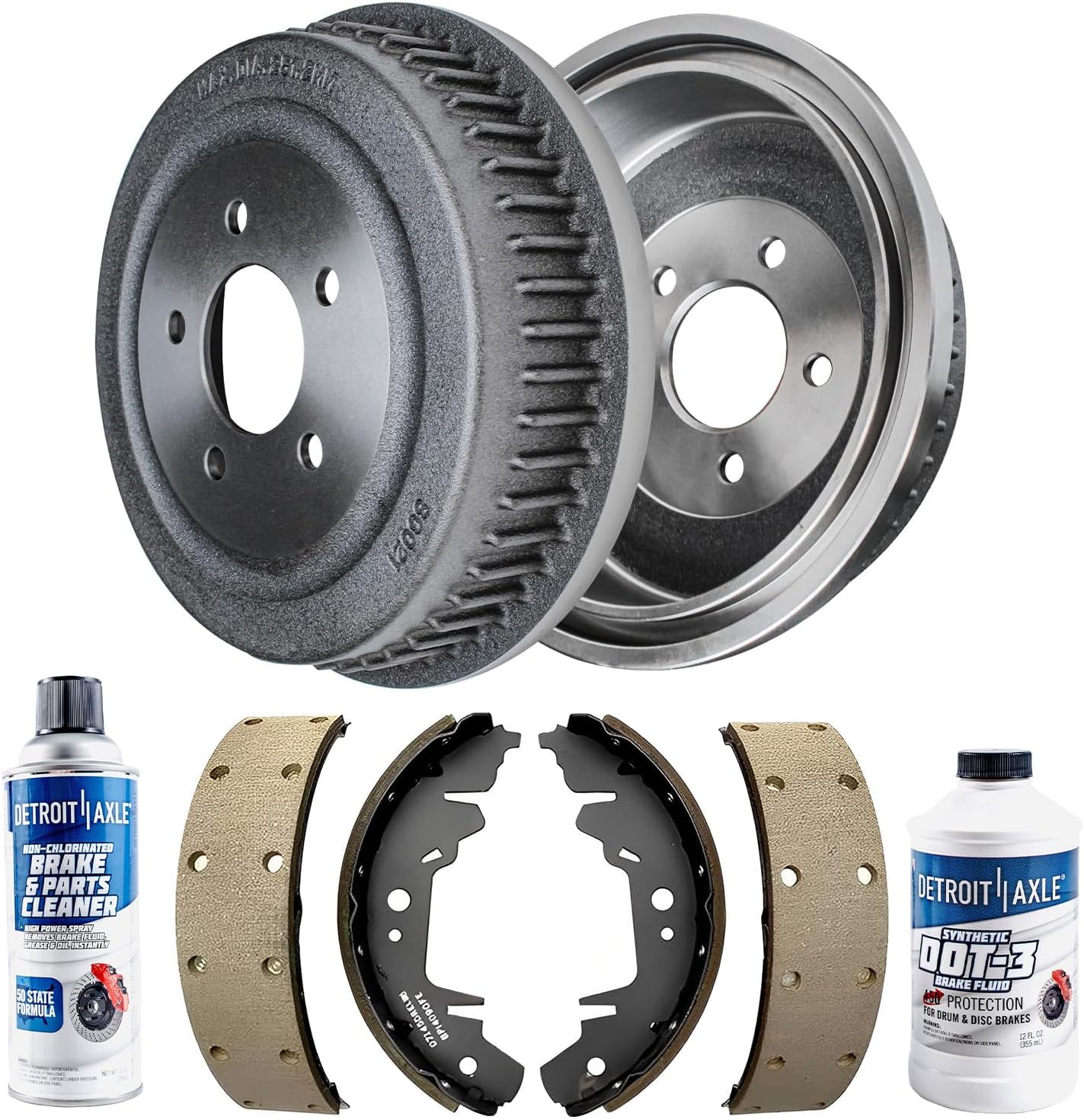 Detroit Axle - Rear Brake Kit for 1996-2000 Chrysler Town & Country Dodge Grand Caravan Plymouth Grand Voyager Semi-Metallic Brake Shoes Brake Drums Replacement