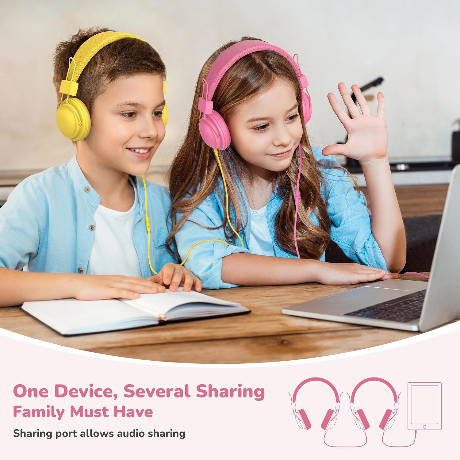 AILIHEN Kids Headphones Bulk 20-Pack for School Classroom K-12, On-Ear Wired Headsets with Microphone & 85dB Volume Limited & Sharing, 3.5mm Jack for Chromebook, Computer, Laptop (Multicolor)