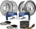Detroit Axle - 8pc Brake Kit for 2009 2010 2011 2012 2013 Chevy Silverado GMC Sierra 1500, 12.99' inch Front Disc Brake Rotors Ceramic Brakes Pads Hardware Rear Brake Drums Brake Shoes Replacement