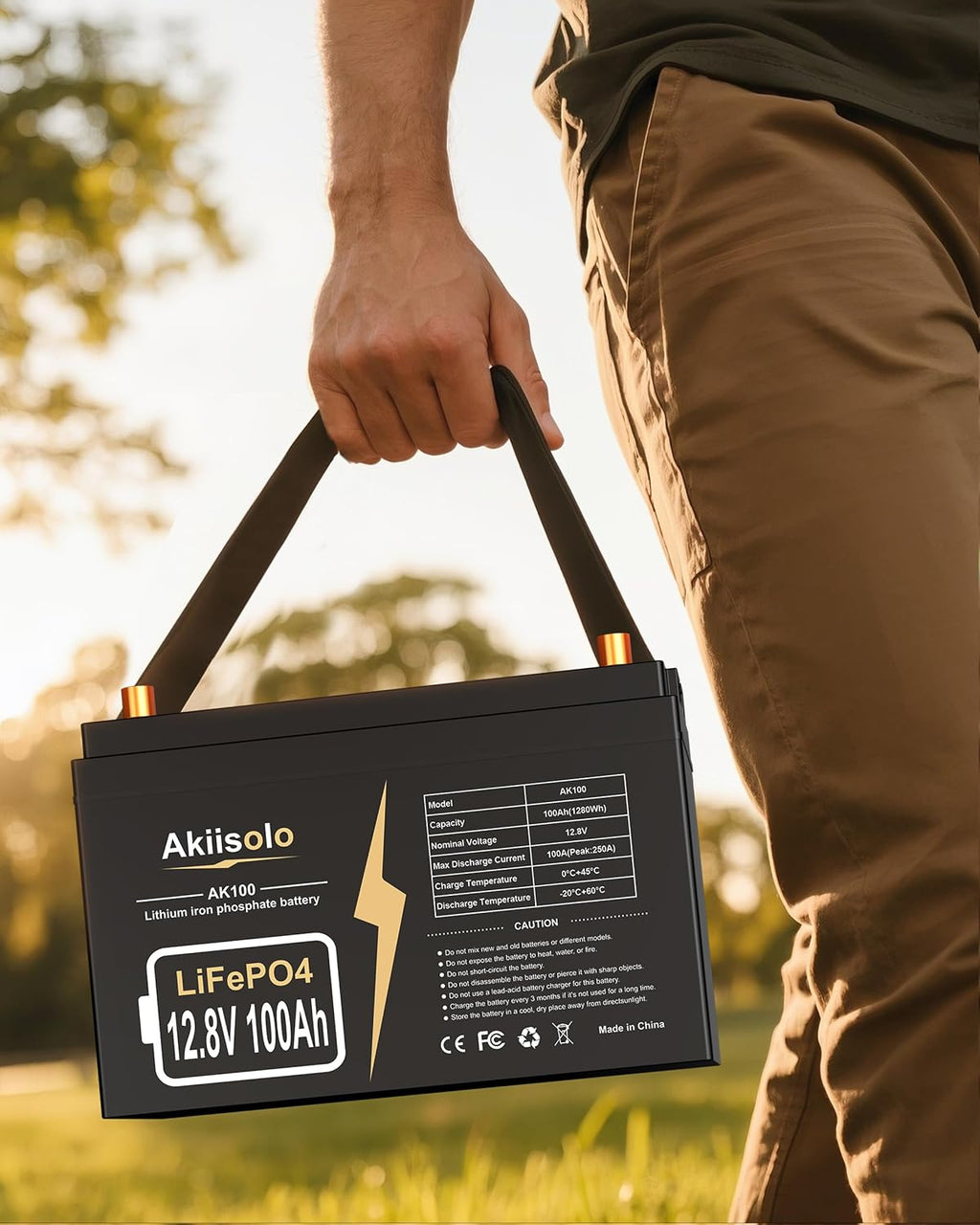 12V 100Ah LiFePO4 Deep Cycle Battery, up to 8000+ Cycles Rechargeable Battery with Built-in 100A BMS, 12 Volt Lithium Battery for RV, Mobility Scooter, Solar System and More