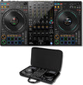 Pioneer DDJ-FLX10 4-Deck DJ Controller Bundle with Headliner HL12007 Lightweight Semi-Hard EVA Case | Rekordbox + Serato DJ Pro | Professional Controller with Custom-Fit Lightweight Protection