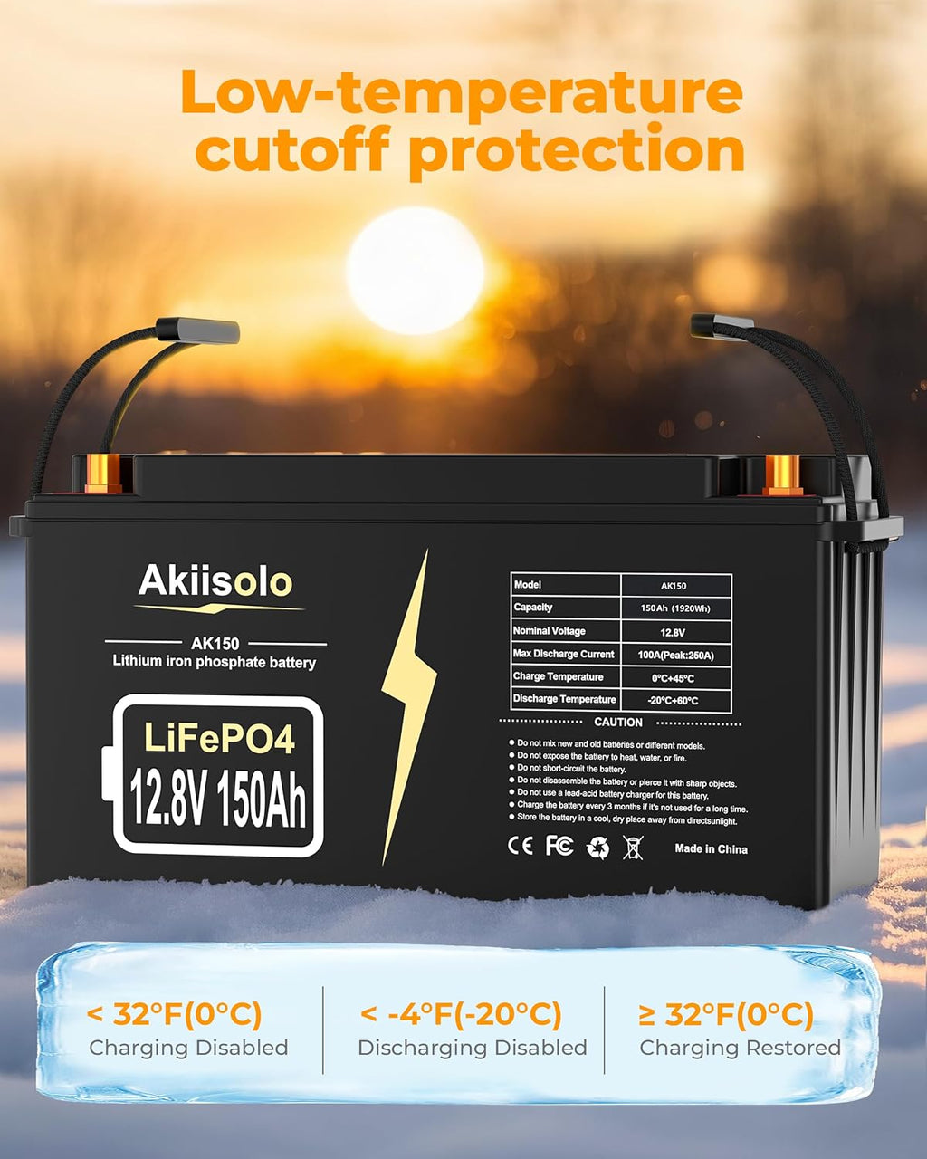 12V 150Ah LiFePO4 Deep Cycle Battery, up to 8000+ Cycles Rechargeable Battery with Built-in 150A BMS, 12 Volt Lithium Battery for RV, Solar System, Trolling Motors and More