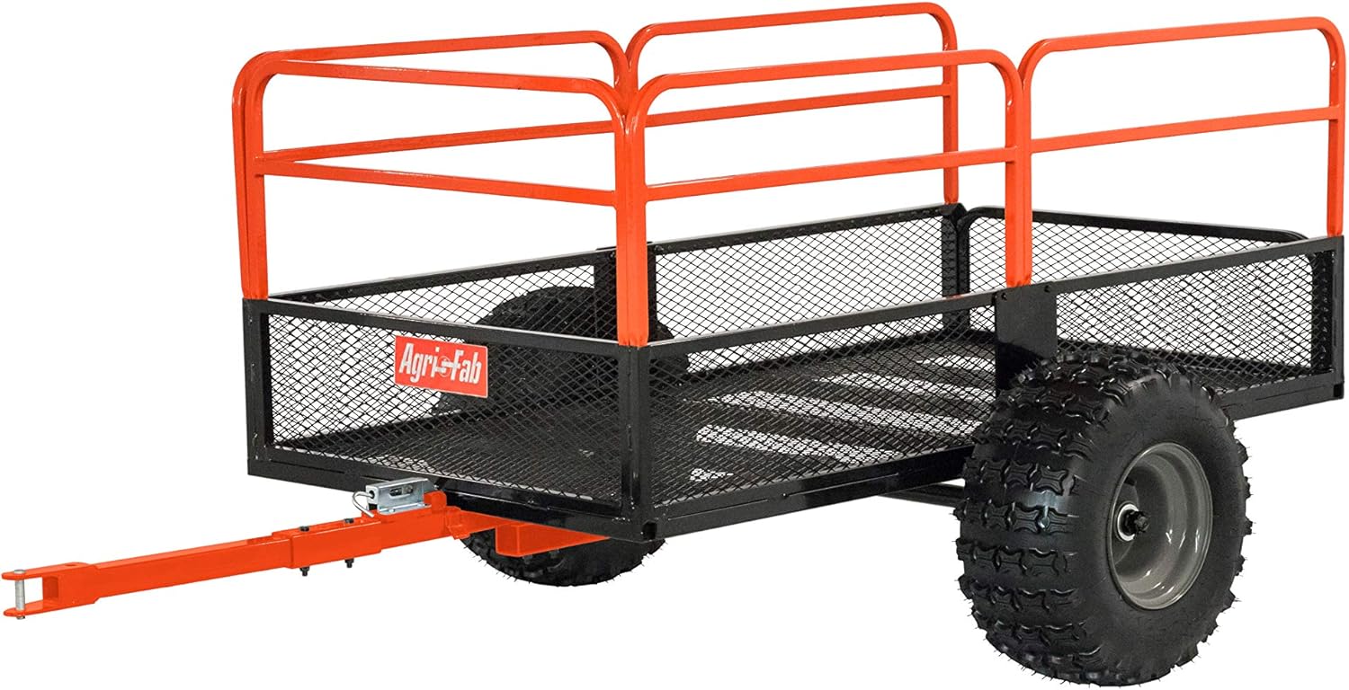 Agri-Fab 45-0554 1250lb Capacity Steel Swiveling / Dump Cart / Utility ATV/UTV Cart, 18 inch x 9.5 inch All Terrain Pneumatic Tires