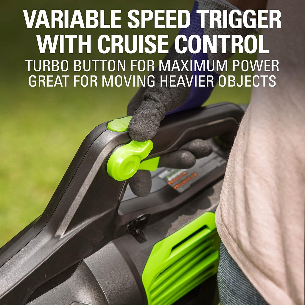 Greenworks 80V (730 CFM / 170 MPH) Cordless Brushless Axial Leaf Blower, Everyday Yard Cleanup for Driveways & Patios, Lightweight, Battery and Charger not included