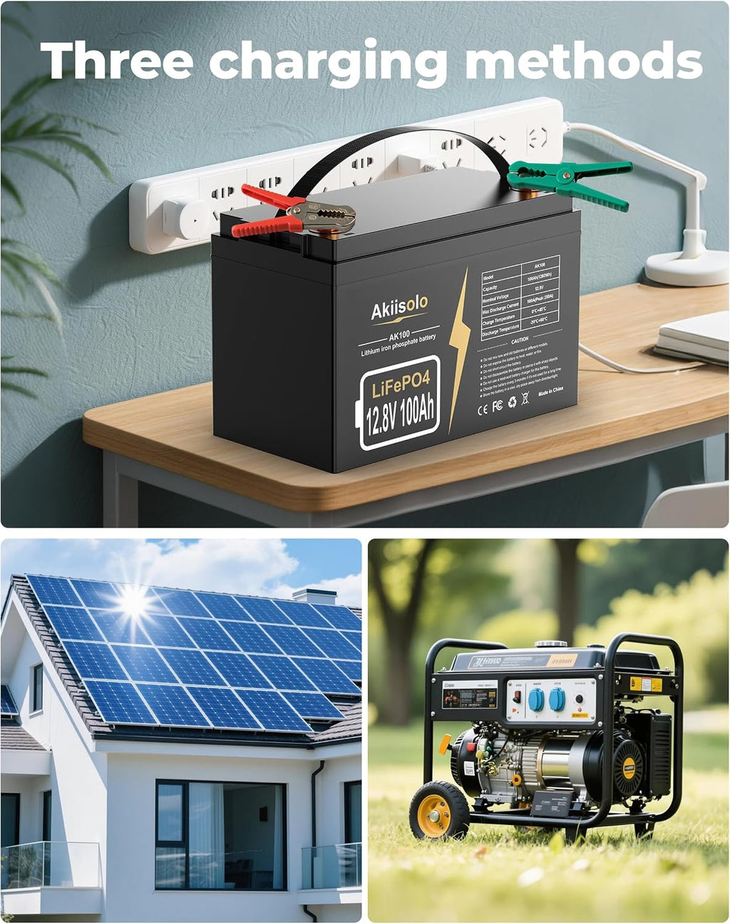 12V 100Ah LiFePO4 Deep Cycle Battery, up to 8000+ Cycles Rechargeable Battery with Built-in 100A BMS, 12 Volt Lithium Battery for RV, Mobility Scooter, Solar System and More