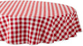 DII Checkered Tabletop Collection 100% Cotton, Machine Washable, Tablecloth, 70' Round, Red (Pack of 12)
