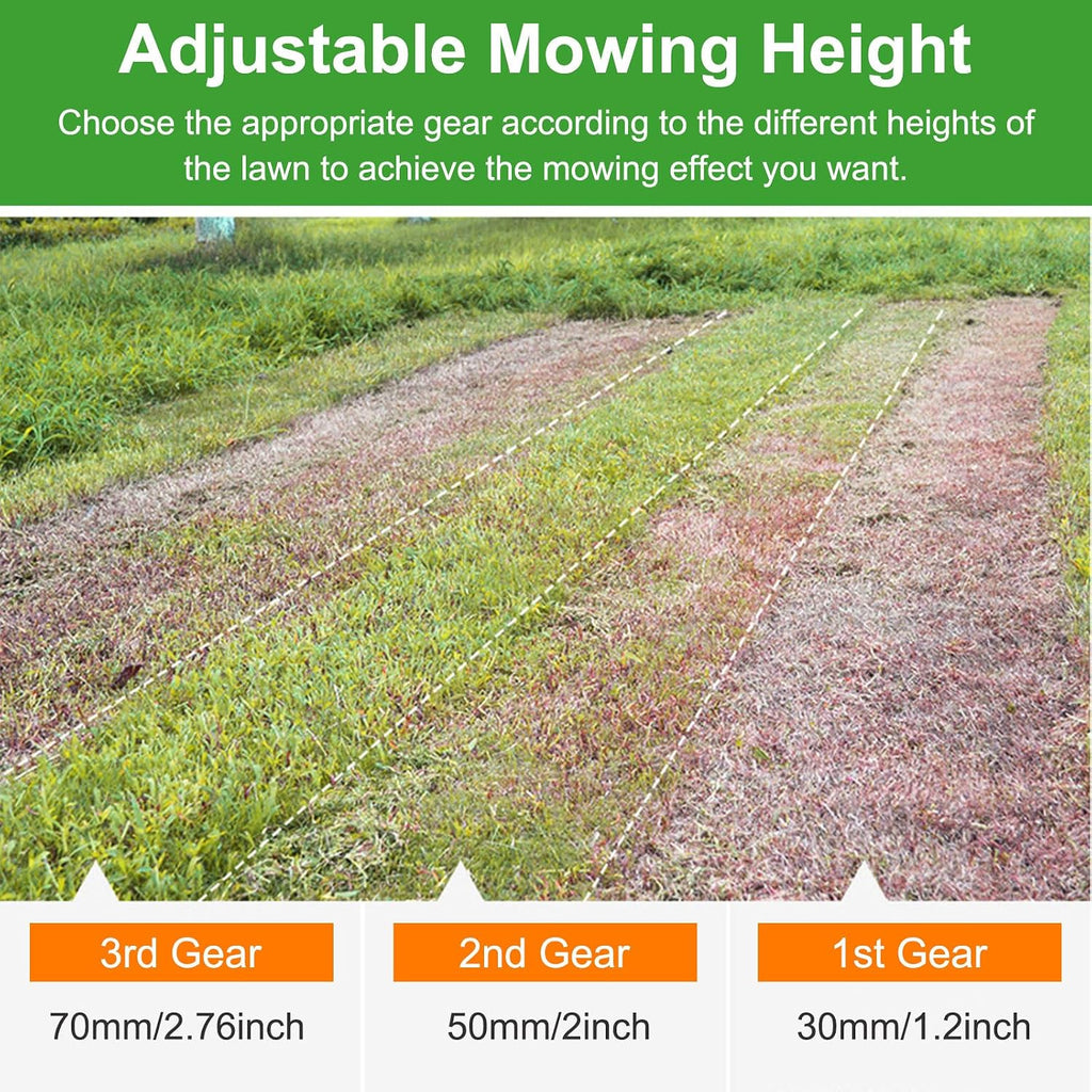 Cordless Lawnmower for Yards, Garden Lawn, Battery Powered Push Lawn Mower with 35L Large Grass Box, Adjustable Cutting Heights