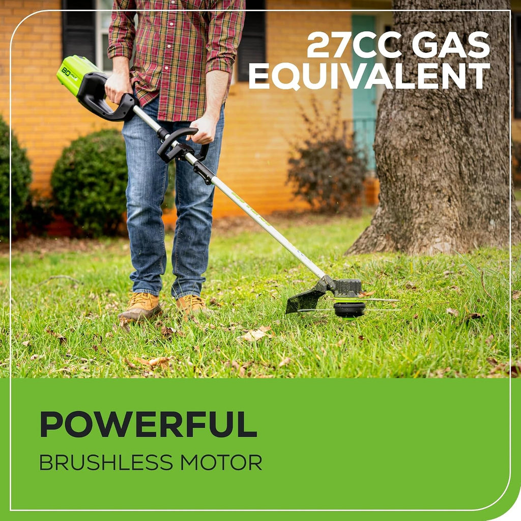 Greenworks 80V 16' Brushless Cordless String Trimmer – Battery & Charger Not Included, .080' Dual Line, Variable Speed, Lightweight Design, 4-Year Warranty