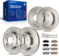 KAX Front and Rear Brakes and Rotors Kit for Jeep Liberty 2003-2007, Smooth Vented/Solid Disc Brake Rotor Ceramic Brake Pads (#53001+D856+53010+D981 Front 11.34inch, Rear 11.22inch)