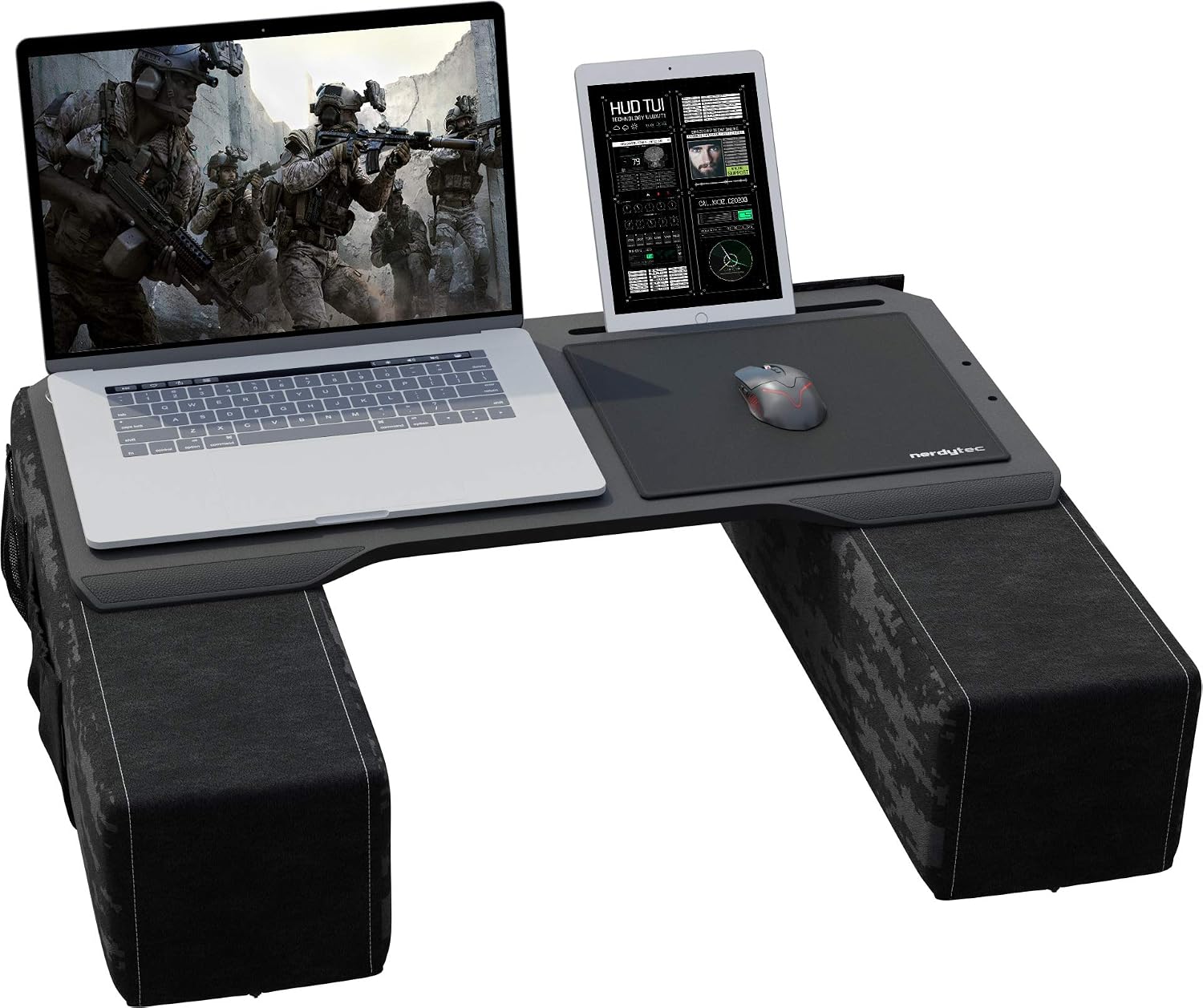 Couchmaster CYBOT, Premium Ergonomic Lap Desk for Notebooks, Sustainable Bamboo Construction, Kevlar Cushion Front, Ventilated Design, Fits Up to 17-Inch Laptops